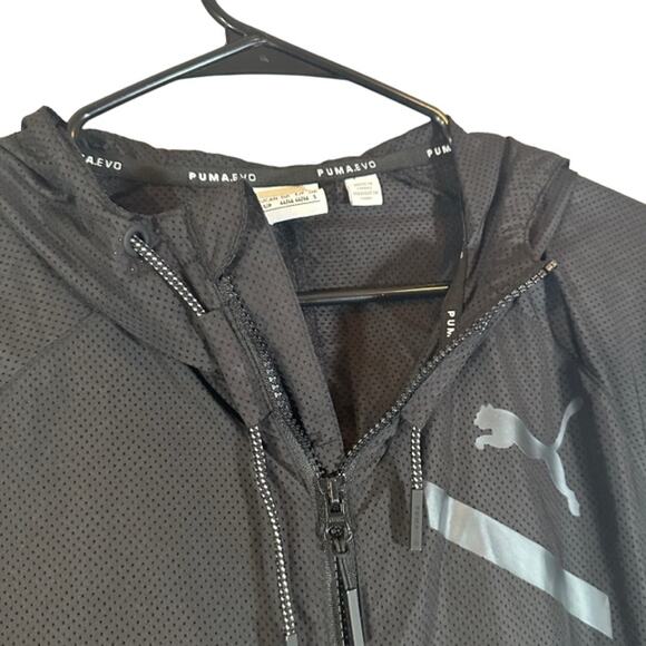 Puma Black Short Sleeve Netted Full Zip Lightweight Casual Jacket Men Sz S - Picture 5 of 11